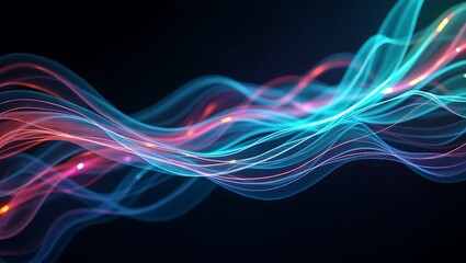 Obraz premium Abstract holographic lines background. Generative Ai. 