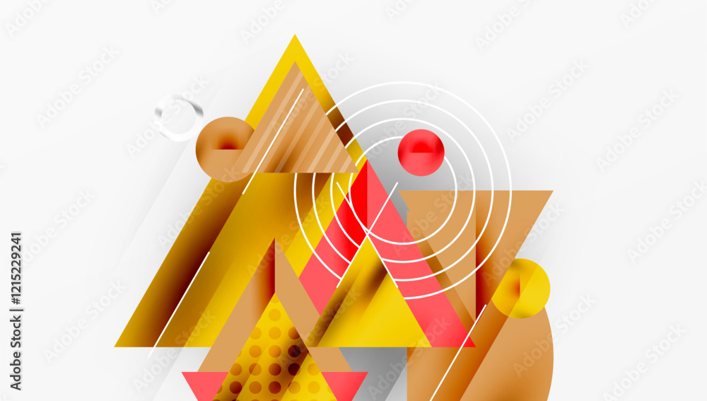 Poster Sleek abstract background - layered triangles with vibrant gradient tones. Semi-transparent shapes add depth and contemporary aesthetic