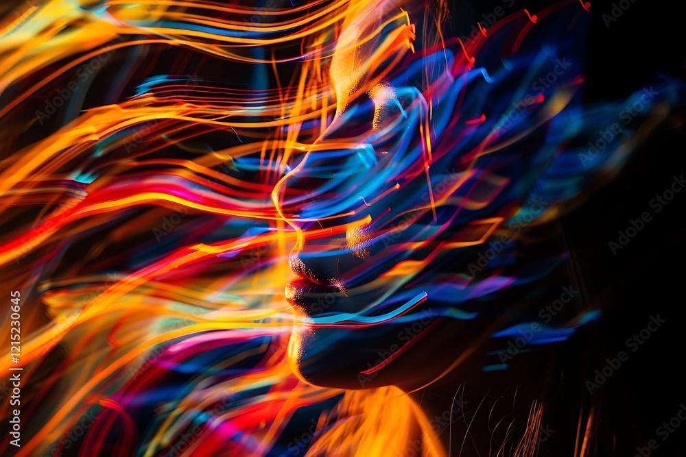 Poster a driven mind with forward-moving lines and vibrant, energetic patterns symbolizing motivation and a