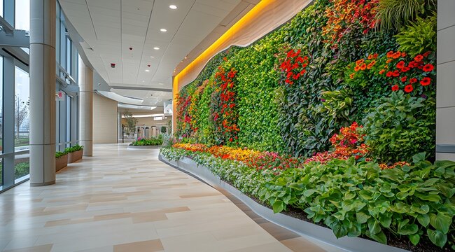 Hospital Vertical Garden Enhancing Healing Environment – Generative AI