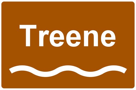 Illustration eines Namensschildes f&uuml;r den Fluss "Treene"
