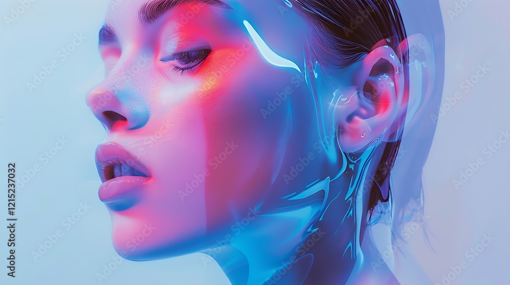 Poster a reflective mind with softly mirrored surfaces and gentle gradients indicating introspection and se