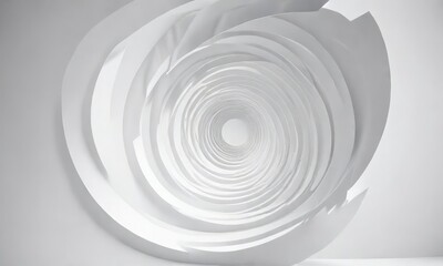 Fototapeta premium Creative illustration of 3D spiral rays on a white backdrop, Illustration, Background, White