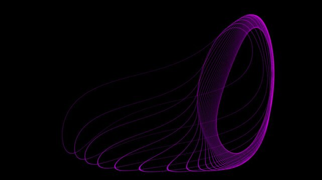Dynamic line shape illustration background video animation with wave effect isometric