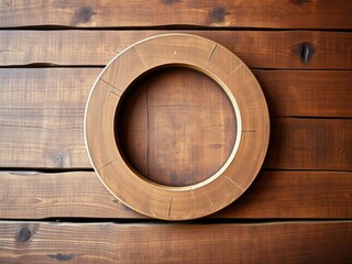 Distressed brown wooden table featuring a large coffee ring, rustic tables, brown furniture, weathered wood