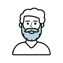 Obraz premium Cartoon bearded man avatar illustration