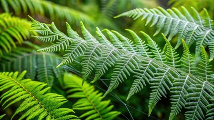 Fine and lacy ferns with net-like veins and fragile leaflets, plant life, botanical, ferns, lacy