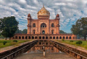 A dramatic cloud and View Of Safdarjang Tomb, New Delhi, India