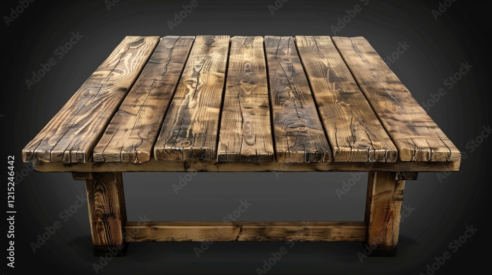 Aufkleber a wooden table with a dark background. the table is empty and has a rustic appearance
