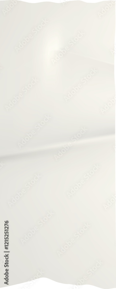 Poster white glossy plastic sheet featuring a soft crumpled texture, reflecting light to create a clean, mi