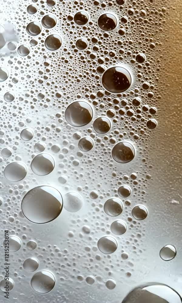 Poster a white background with a lot of bubbles and foam. the bubbles are scattered all over the background