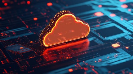 Futuristic Cloud Computing Infrastructure Visualization