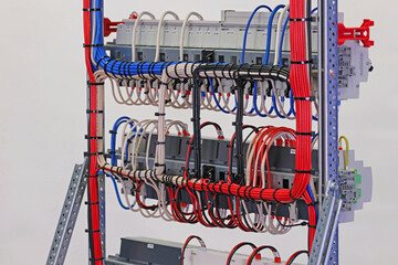 Electrical insulated copper mounting wires tied with nylon ties.