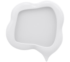 3d cloud plump shape chat social media notification white empty cloud plump shape icon isolated transparent background 3d illustration