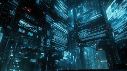 Futuristic Virtual Development Environment with Bright Lighting