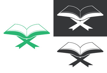 Holy Quran silhouette vector illustration
