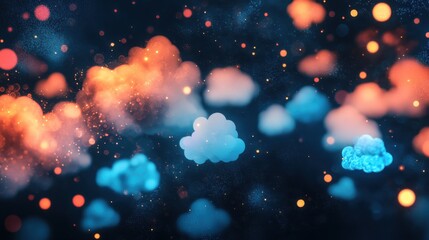 Hybrid Cloud Architecture with Colorful Gradients