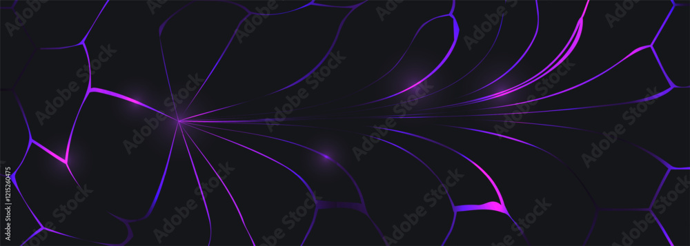 Poster black and purple futuristic abstract background with dynamic glowing lines. vector illustration
