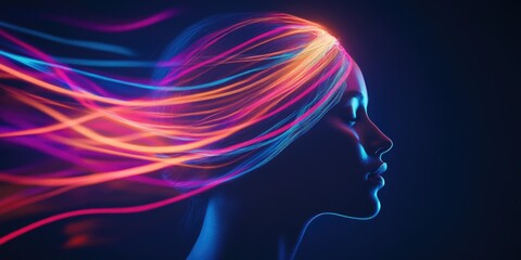 Fototapeta premium Digital Art - Futuristic Brain Scan in Motion