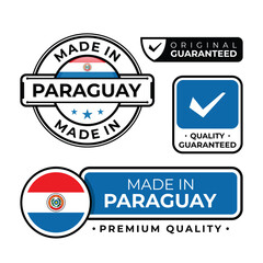 Badge bundle made in Paraguay label icon emblem isolated on white background