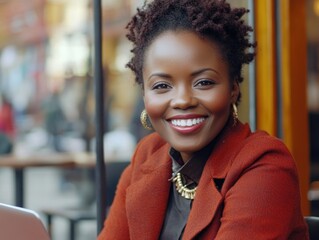 Coffee Shop Professional Smiling at Camera