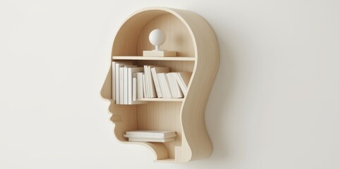 a shelf with a book shelf and a book