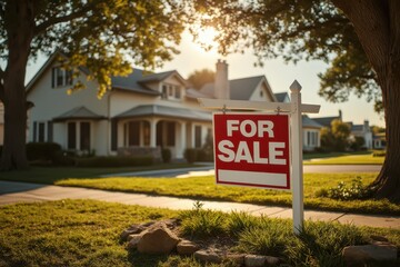 a for sale sign in front of a house