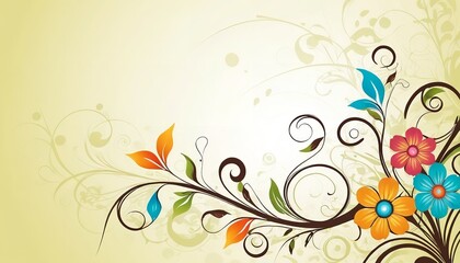 Elegant Abstract Background Featuring Floral Swirls Design