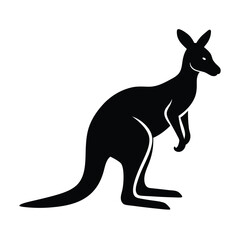 Kangaroo silhouette on white background