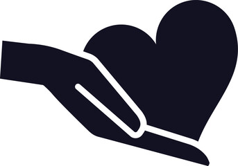 Hand gently holding a heart, symbolizing love, care, charity, and emotional support, perfect for Valentine s Day or any occasion celebrating affection and kindness