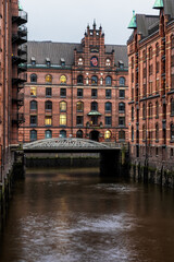 Naklejka premium The Unesco World Heritage Speicherstadt in Hamburg, Germany