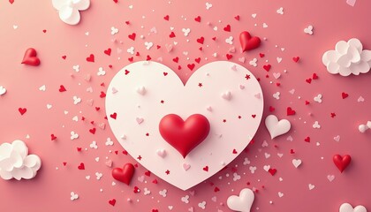 A heart is surrounded by many other hearts, creating a beautiful