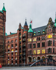 The Unesco World Heritage Speicherstadt in Hamburg, Germany