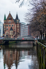 Naklejka premium The Unesco World Heritage Speicherstadt in Hamburg, Germany