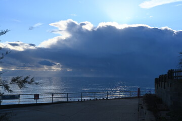 beautiful seafront view on a calm evening taken at Bexhill on sea