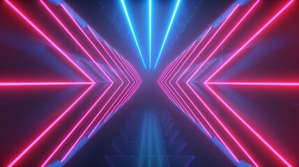 Fototapeta premium Abstract Neon Light Tunnel