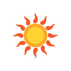 Sunburst Icon in Flat Design – Vibrant Vector Illustration