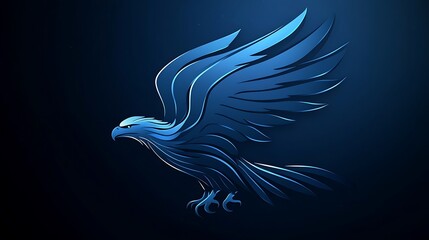 Fototapeta premium Eagle art showcasing metallic golden wings on a dark setting