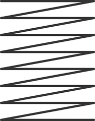Metallic coils, motor machine spiral sign, wire springs and steel curved flexible coils represented by a simple linear spiral silhouette isolated vector icon
