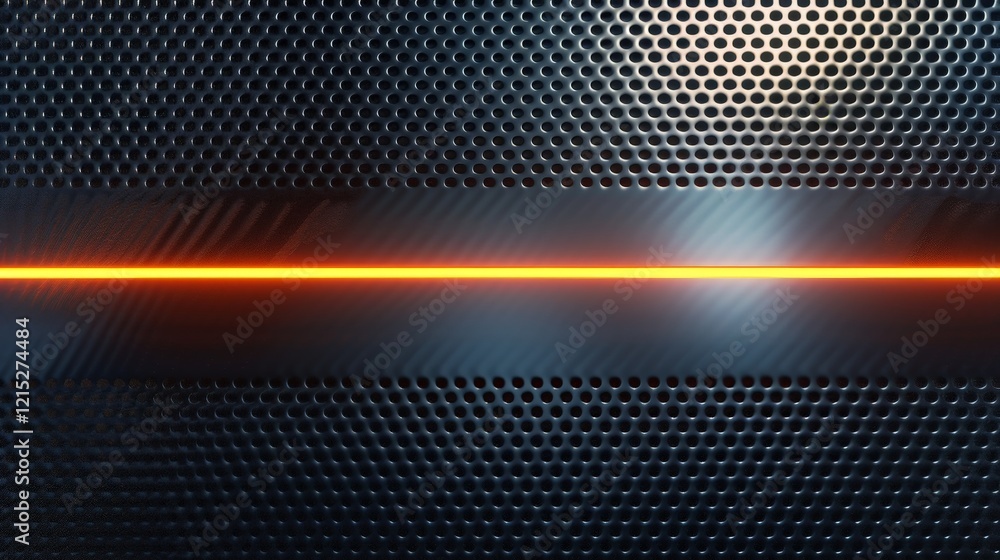 Canvas Prints abstract metallic background with orange neon line