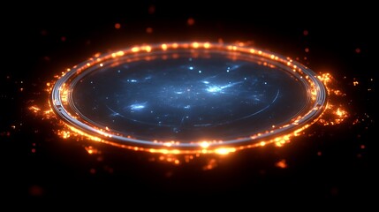 Glowing Circular Portal With Blue Energy Core