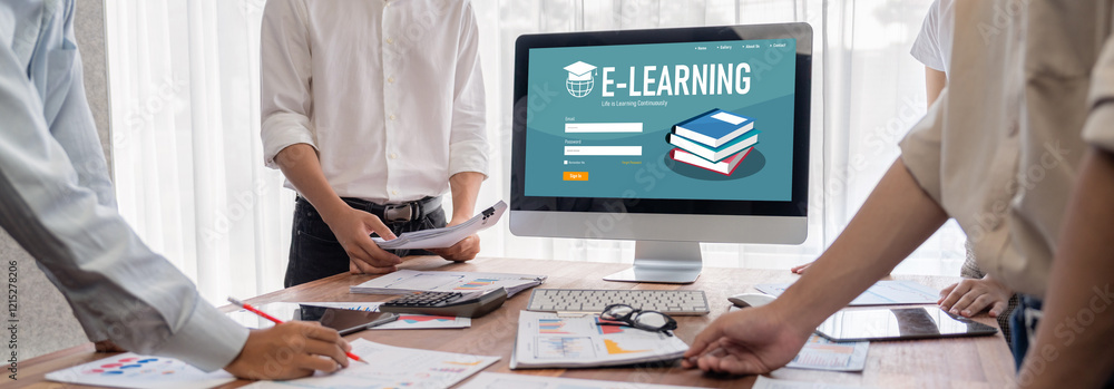 Aufkleber E-learning website with brisk sofware for student to study online on the internet network