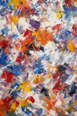 Fototapeta premium Vibrant abstract painting with colorful brush strokes