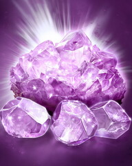 A sphere of crystals emitting soft rays of light. _004