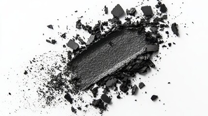 Dramatic Black Eyeshadow: Crushed Pigment Texture Close-up