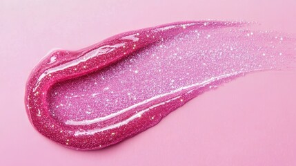 Pink Glitter Lip Gloss Swirl: Shimmery Cosmetic Texture