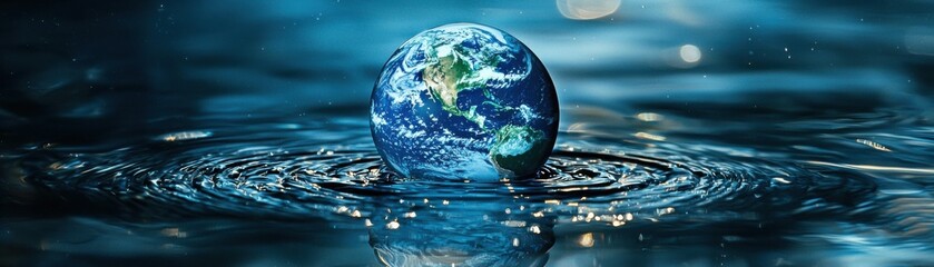 Water ripple impact on earth a closer look at our blue planet nature photography serene environment aerial view