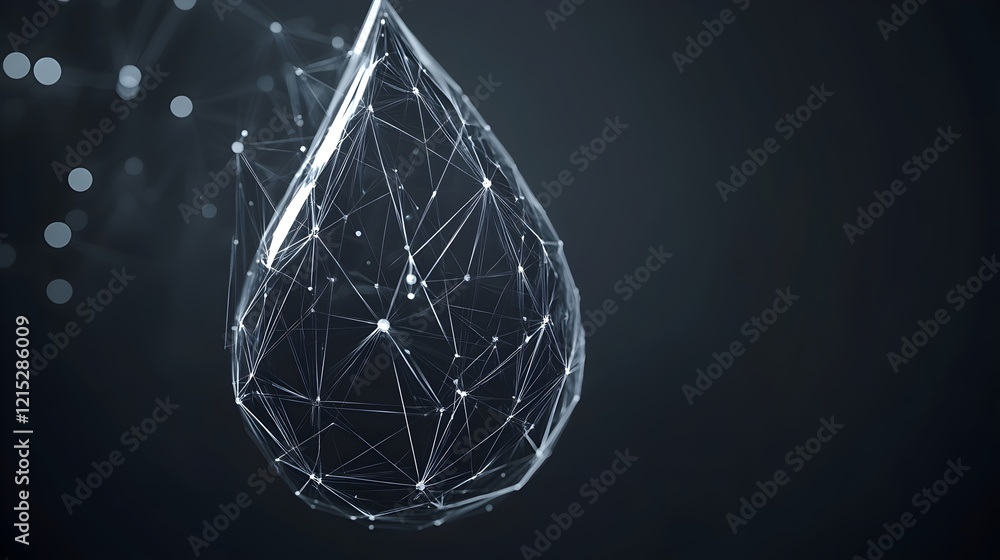 Poster abstract digital water drop network polygonal design modern technology geometric background elegant 