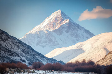 Fototapeta premium Snowy Mountain Range Background