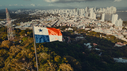 Panama flag on Ancon hill